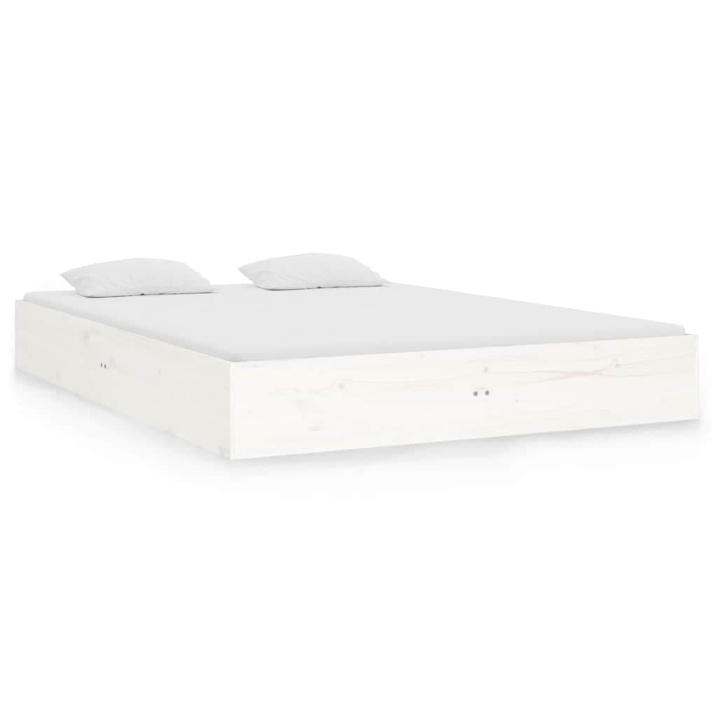 vidaXL Estrutura cama pequena casal 120x190 cm pinho maciço branco