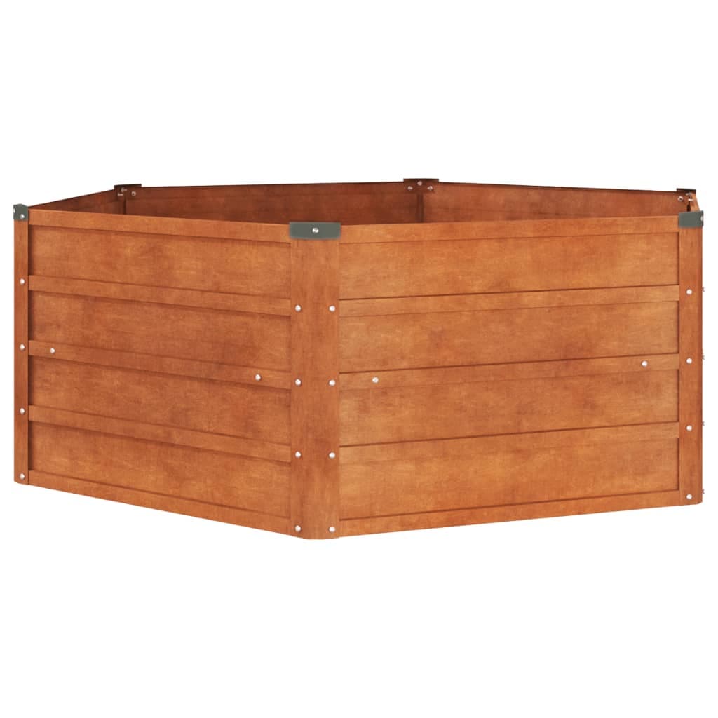 vidaXL Canteiro de jardim 129x129x45 cm aço corten cor enferrujado