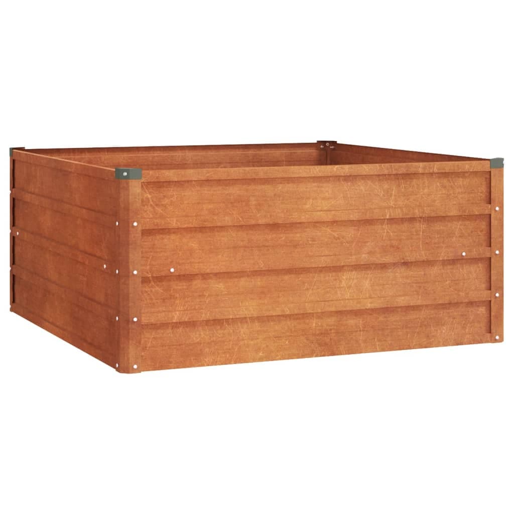 vidaXL Canteiro de jardim 100x100x45 cm aço corten cor enferrujado