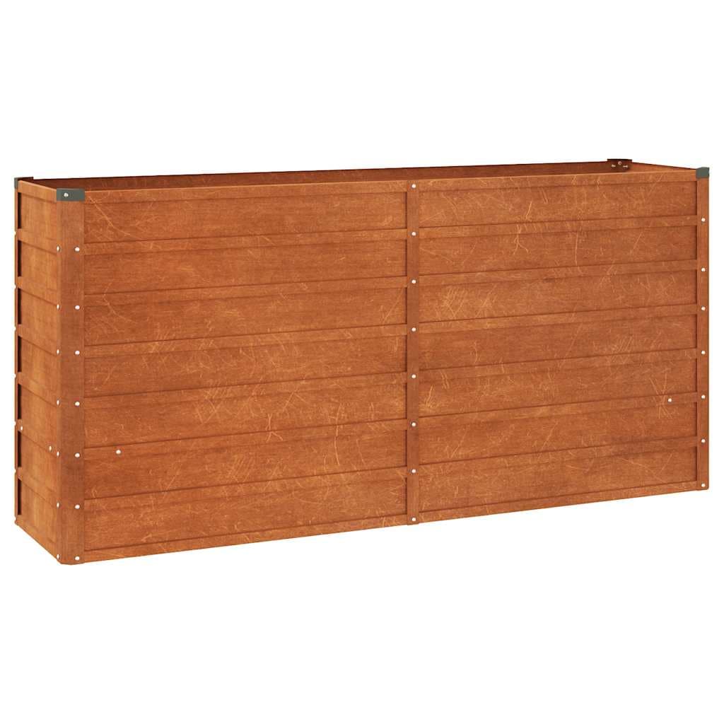 vidaXL Canteiro de jardim 160x40x77 cm aço corten cor enferrujado