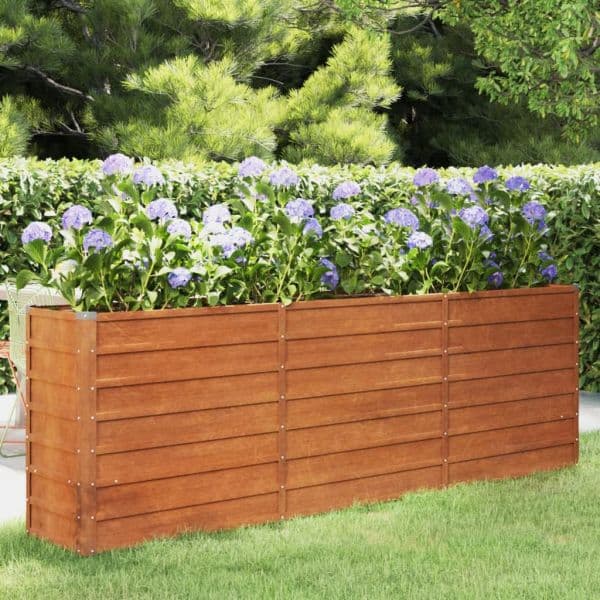 Vaso/floreira de Jardim 240x40x77 cm Aço Corten - 151955