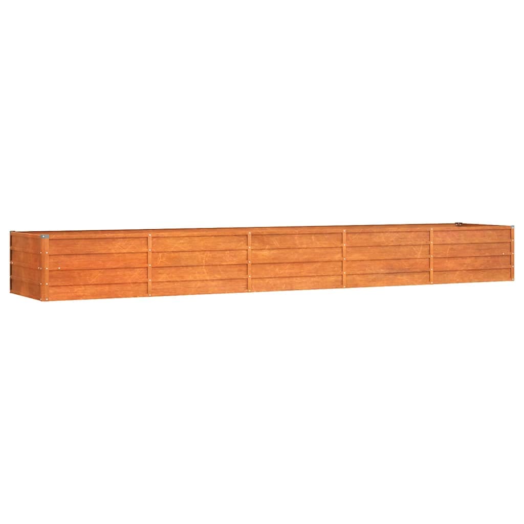 vidaXL Canteiro de jardim 400x80x45 cm aço corten cor enferrujado