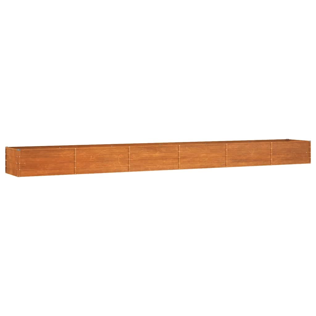 vidaXL Canteiro de jardim 600x80x45 cm aço corten cor enferrujado
