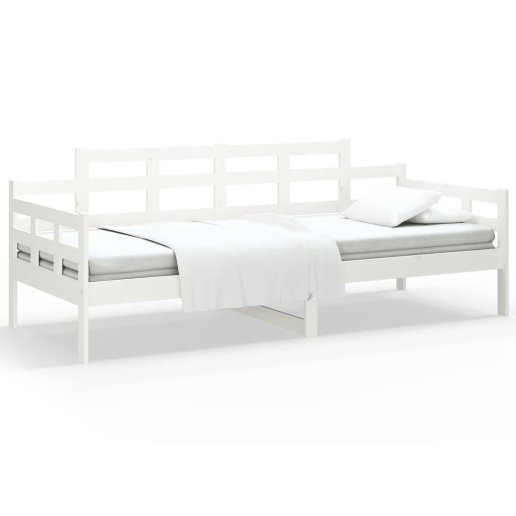 vidaXL Sofá-cama 90x200 cm madeira de pinho maciça branco