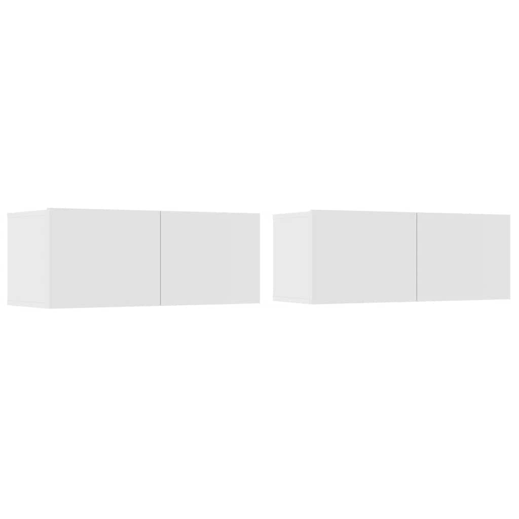 vidaXL Móveis TV 2pcs 80x30x30cm derivados de madeira branco