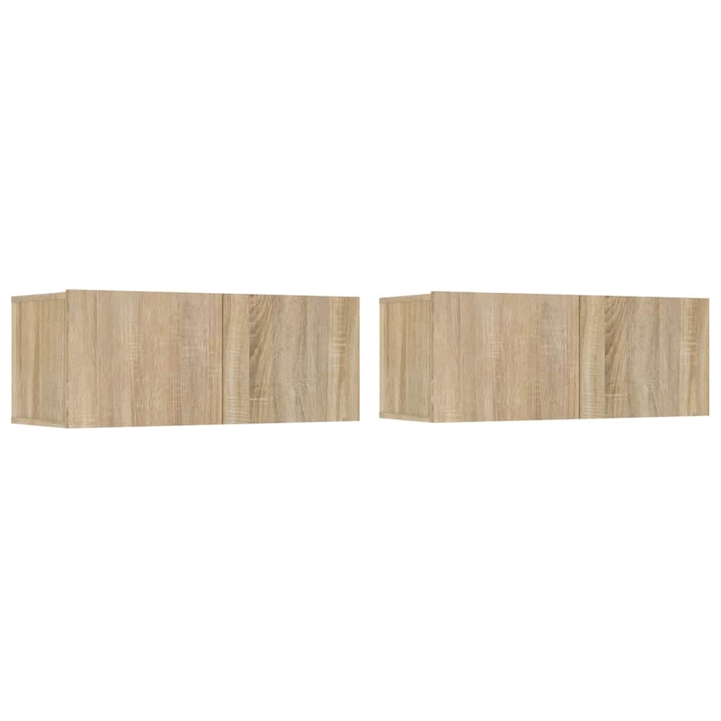 Armários TV 2 Peças 80x30x30 cm Derivados Madeira Carvalho Sonoma - 804538