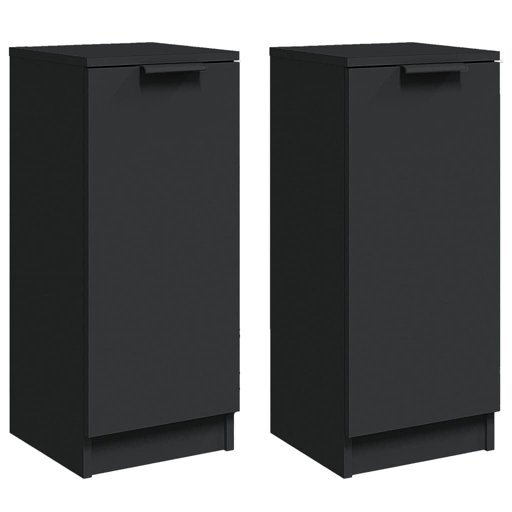 vidaXL Aparadores 2 pcs 30x30x70 cm derivados de madeira preto