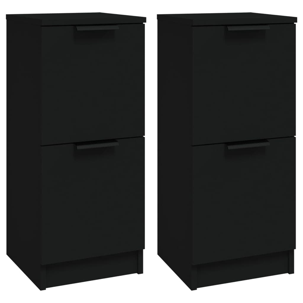 vidaXL Aparadores 2 pcs 30x30x70 cm derivados de madeira preto