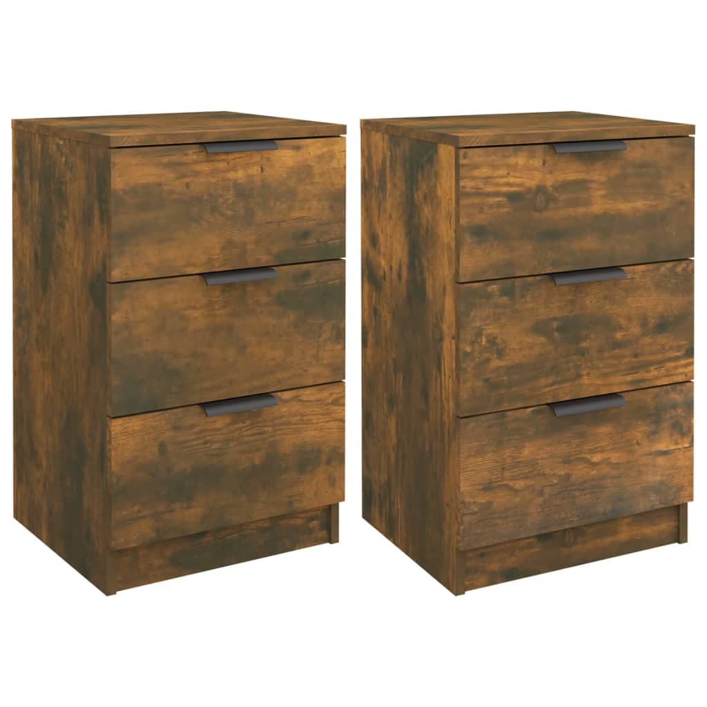 vidaXL Mesas de cabeceira 2 pcs 40x36x65 cm cor carvalho fumado