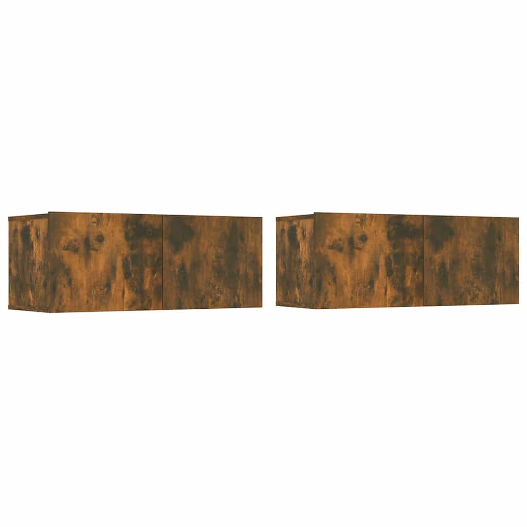 vidaXL Móveis de TV 2 pcs 80x30x30cm derivados madeira carvalho fumado