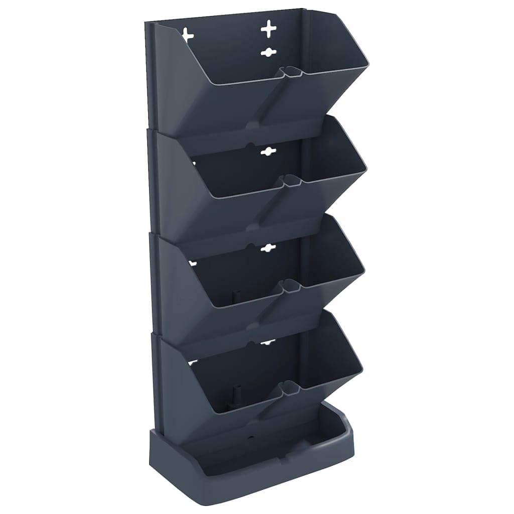 vidaXL Conjunto floreira vertical 4 pcs polipropileno antracite