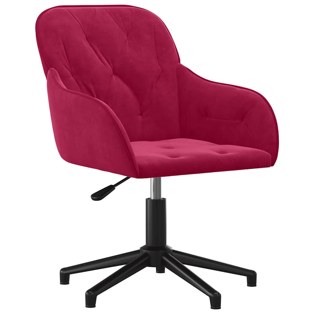 Cadeira de Escritório Giratória Veludo Vermelho Tinto - 344861 - 344861