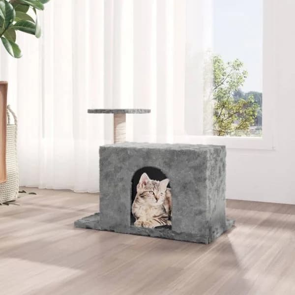 Árvore Gatos com Poste Arranhador Sisal 51 cm Cinzento-claro - 171586