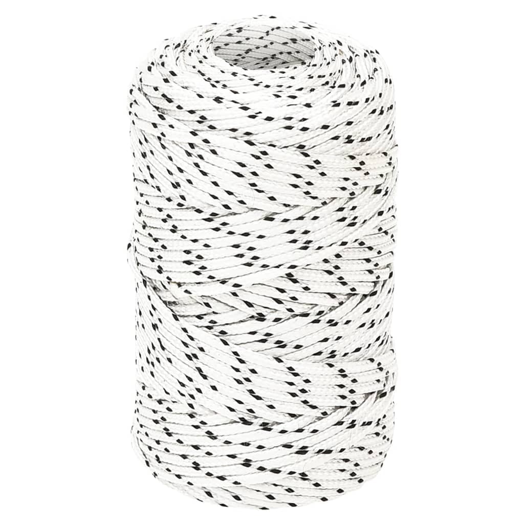vidaXL Corda entrançada para barco 2 mm x 500 m poliéster branco