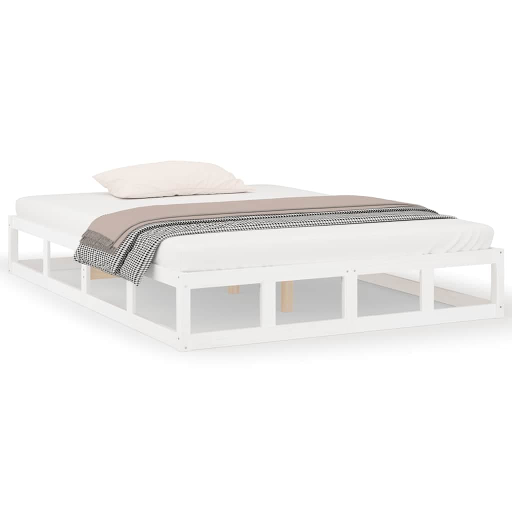 vidaXL Estrutura de cama 140x200 madeira maciça branco