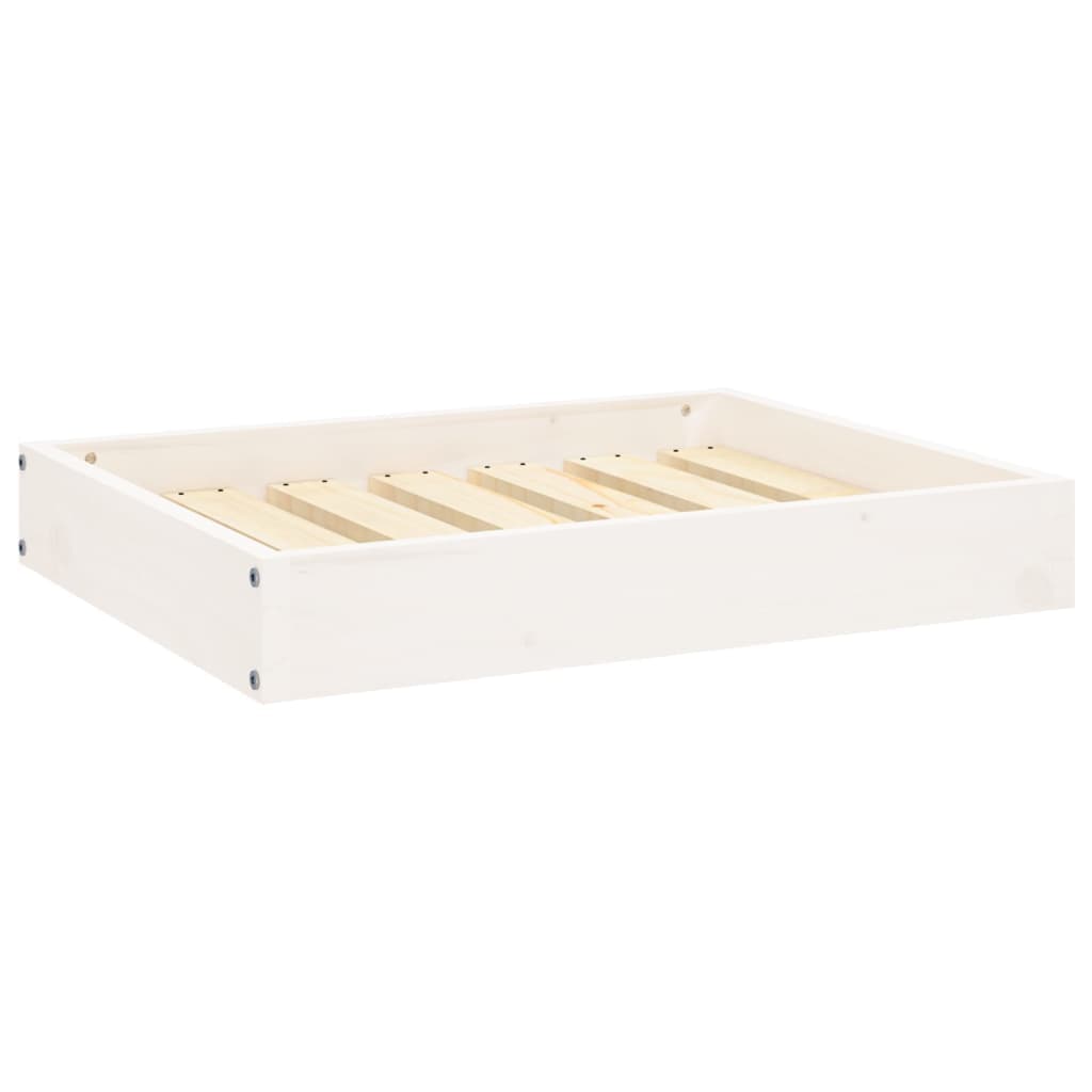 Cama para Cães 61,5x49x9 cm Madeira de Pinho Maciça Branco - 820852