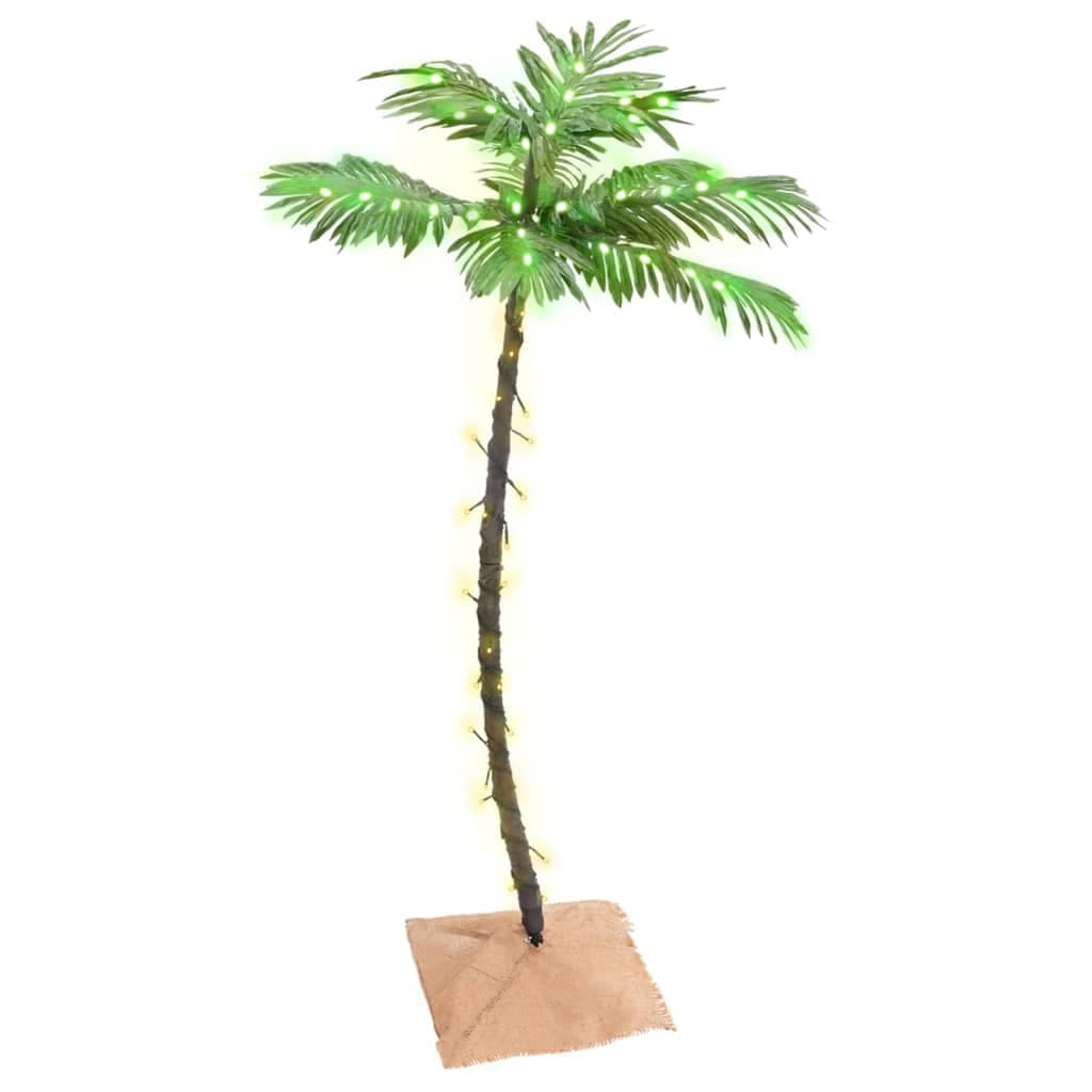 vidaXL Palmeira c/ 72 luzes LED 120 cm branco quente