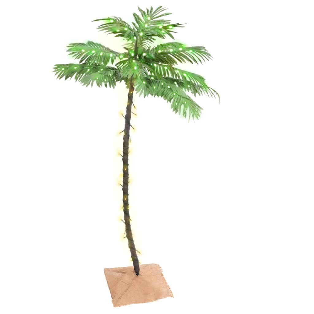 vidaXL Palmeira c/ 88 luzes LED 150 cm branco quente