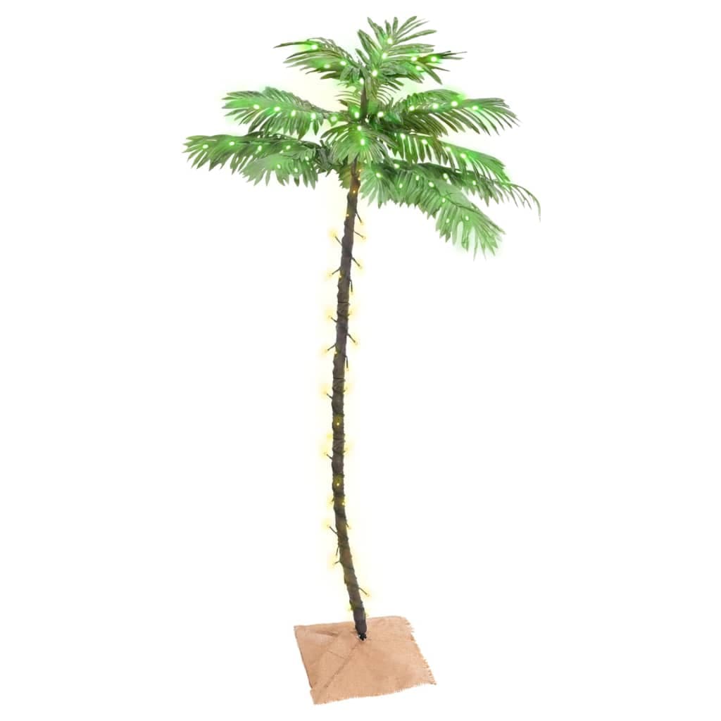 vidaXL Palmeira c/ 96 luzes LED 180 cm branco quente
