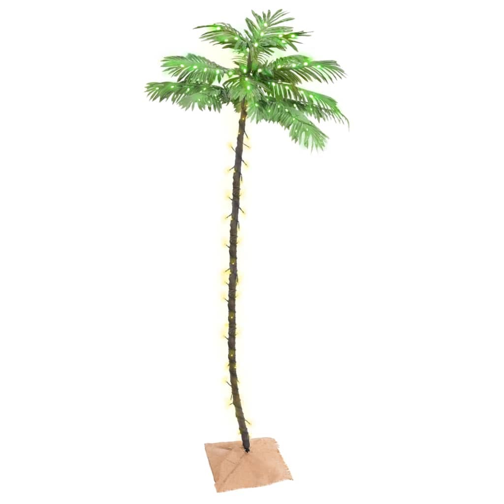 vidaXL Palmeira c/ 136 luzes LED 220 cm branco quente