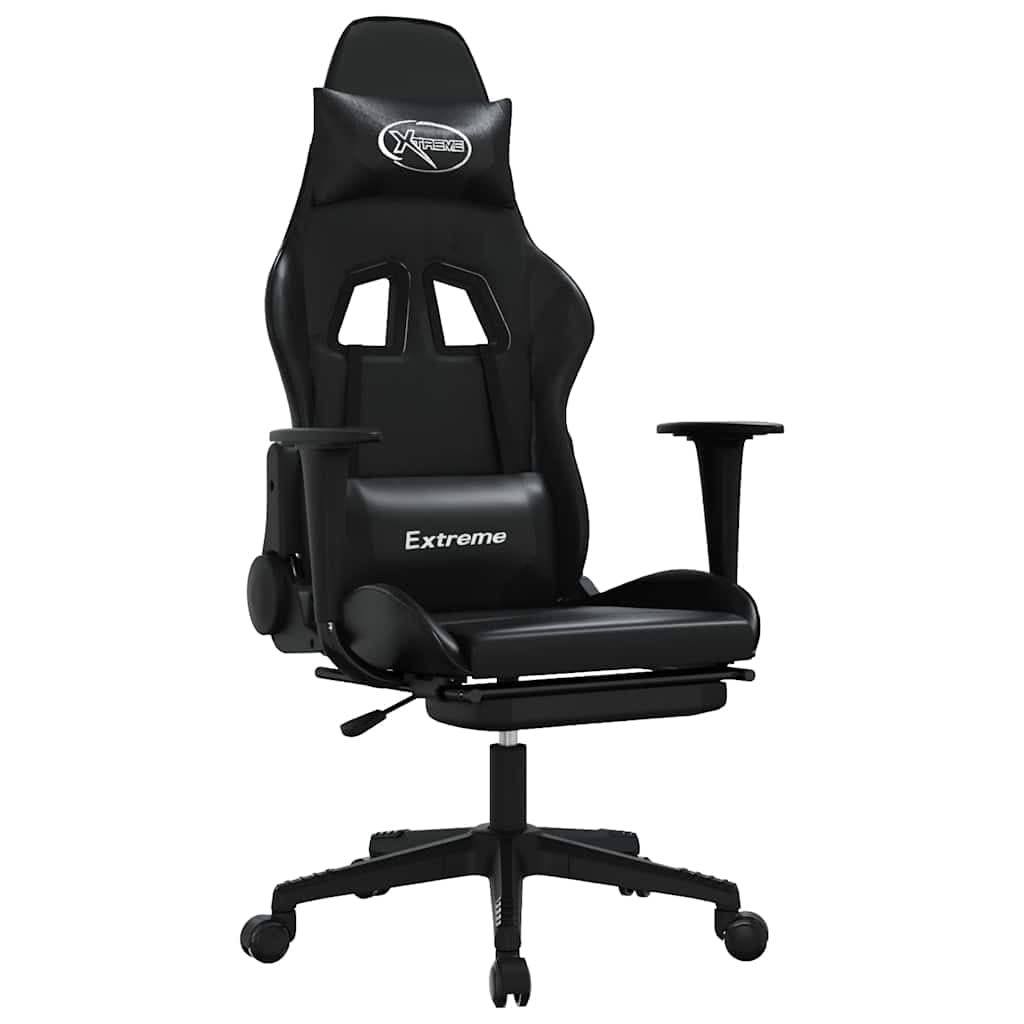 Cadeira Gaming Cadeira Gaming Massagens C/ Apoio Pés Couro Artif. Preto