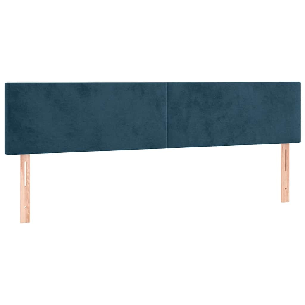 vidaXL Cabeceiras azul-escuro 200x5x78/88 cm veludo