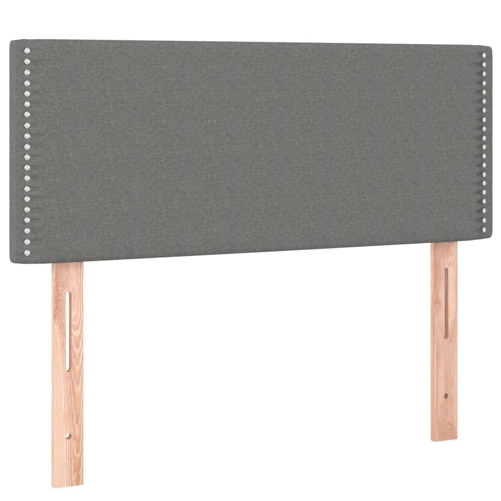vidaXL Cabeceira de cama tecido 100x5x78/88 cm cinzento-escuro