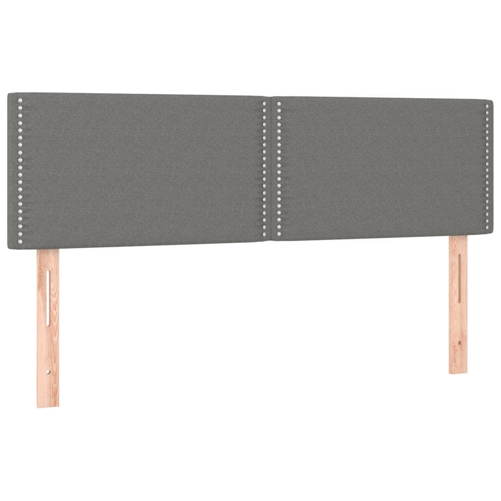 vidaXL Cabeceiras cinzento-escuro 144x5x78/88 cm tecido