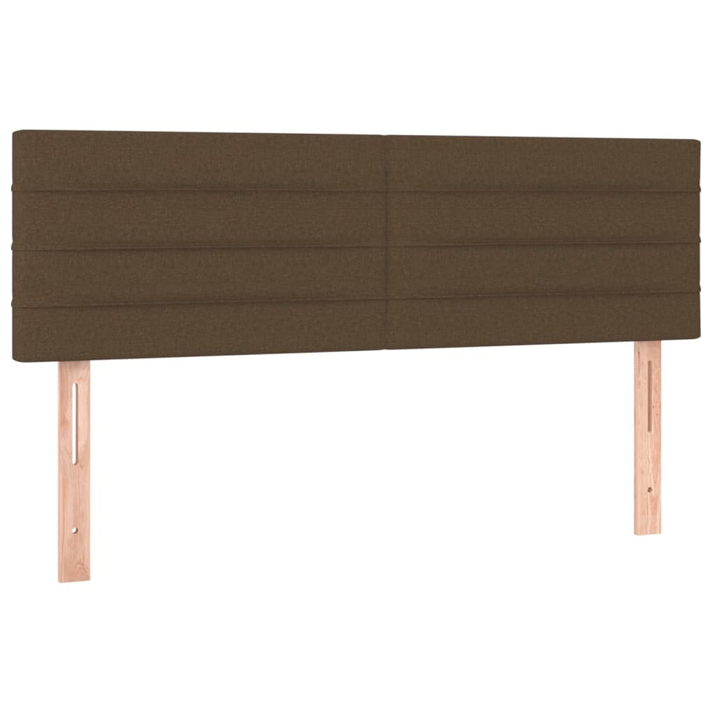 vidaXL Cabeceiras castanho-escuro 144x5x78/88 cm tecido