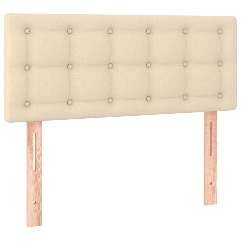 vidaXL Cabeceira de cama tecido 90x5x78/88 cm creme