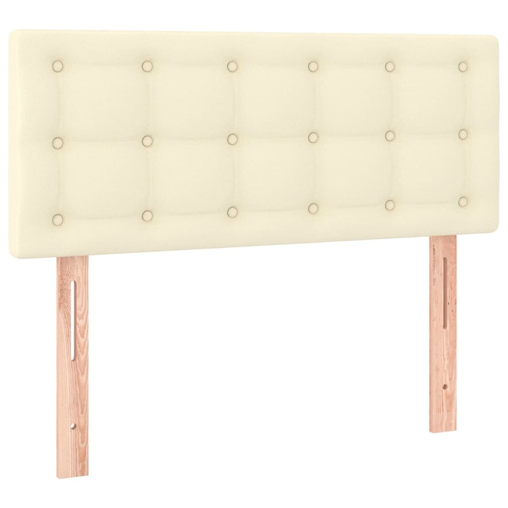 vidaXL Cabeceira de cama couro artificial 100x5x78/88 cm creme