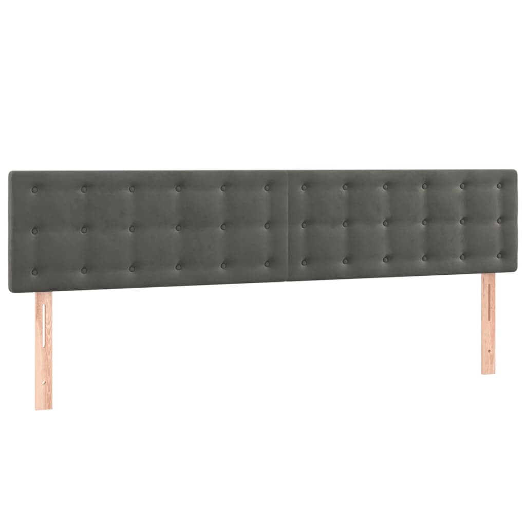 vidaXL Cabeceiras cinzento-escuro 200x5x78/88 cm veludo