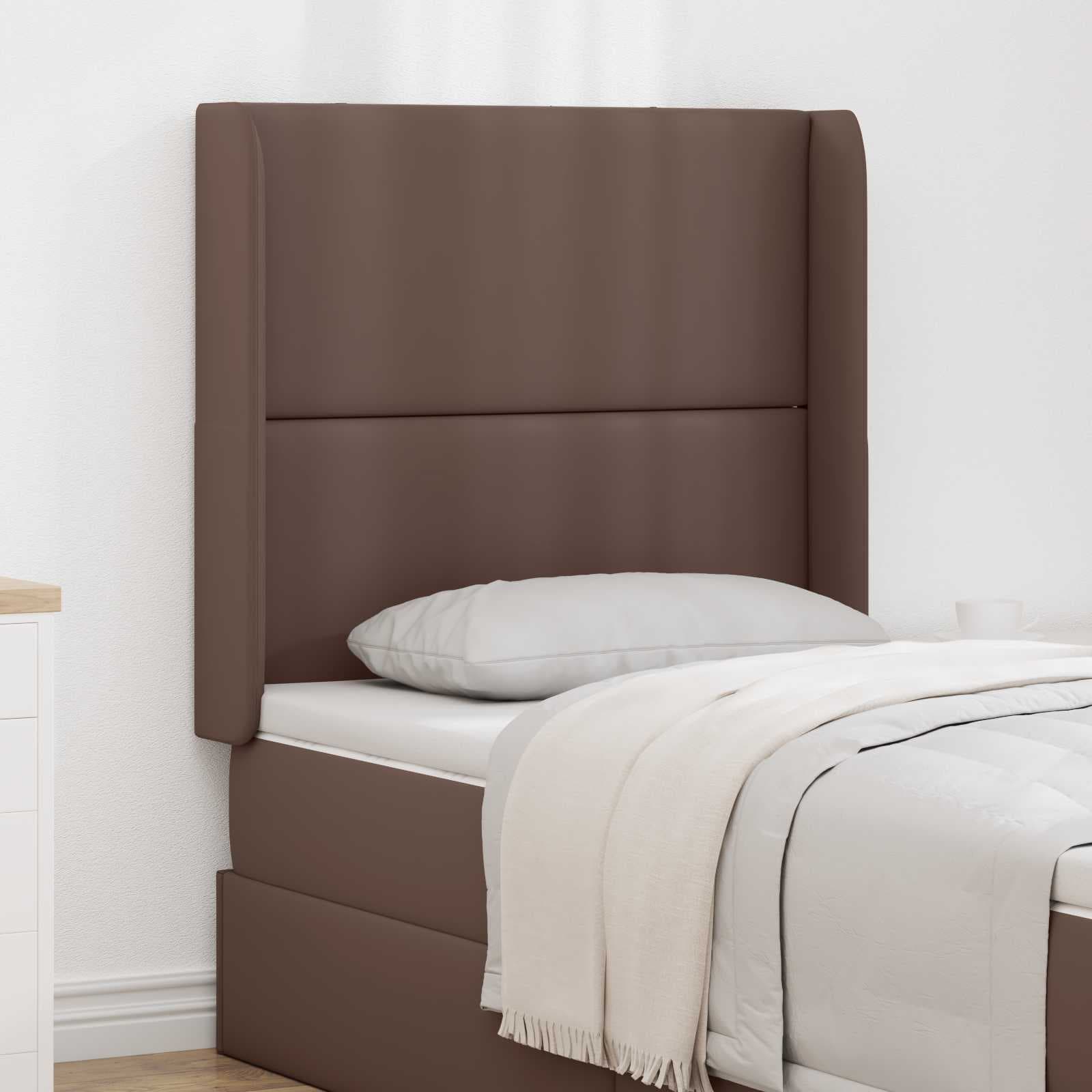 vidaXL Orelha de Cabeceira Castanho 80 x 16 x 4 cm PVC