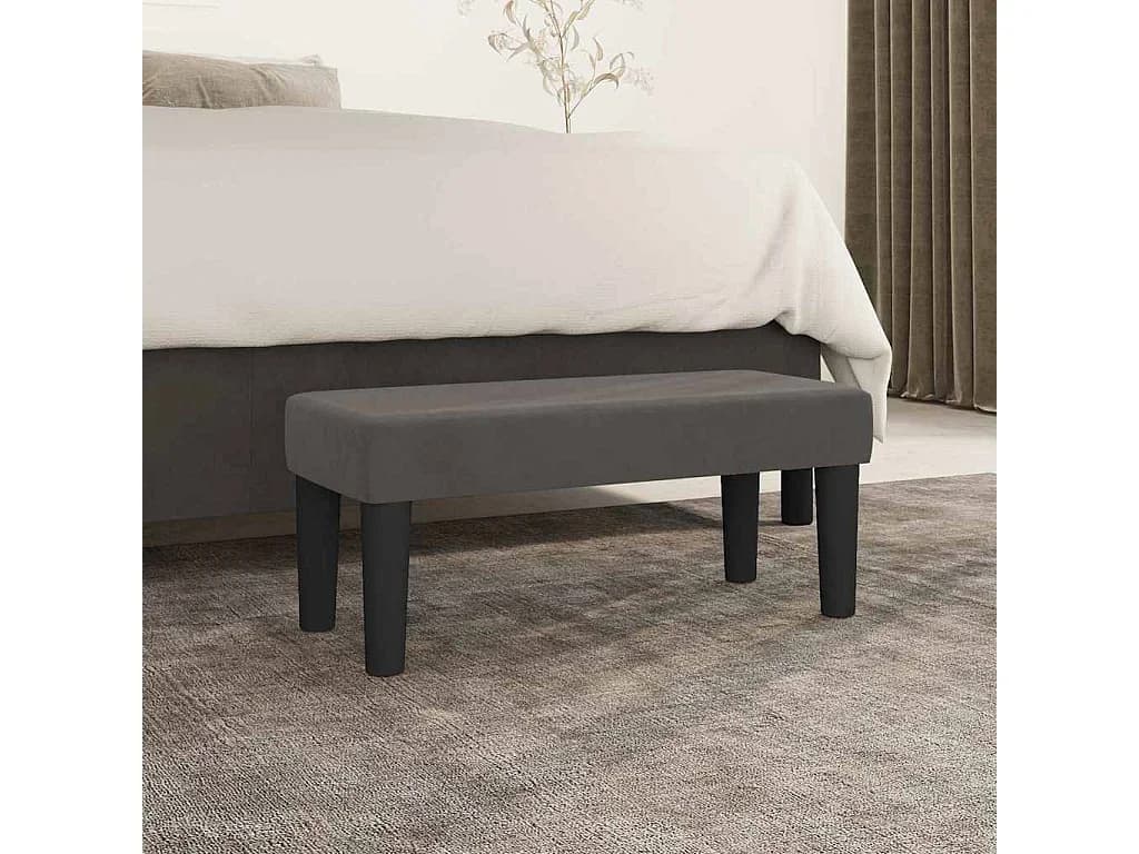Banco 70x30x30 cm veludo cinzento-escuro