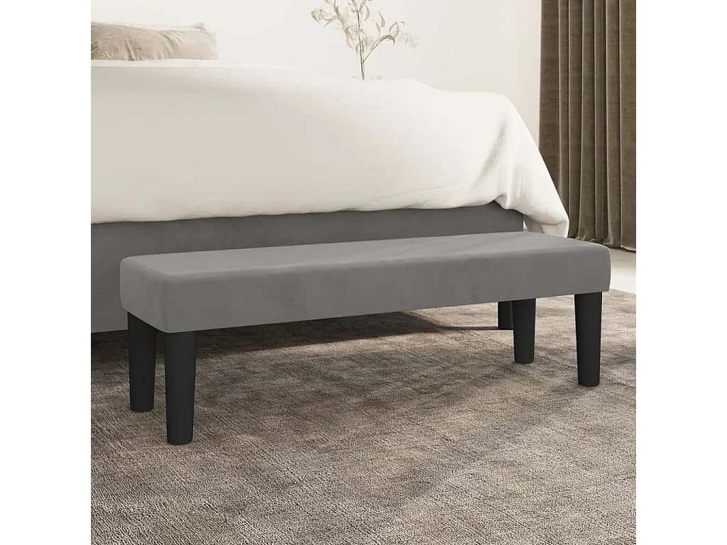 Banco 100x30x30 cm veludo cinzento-claro