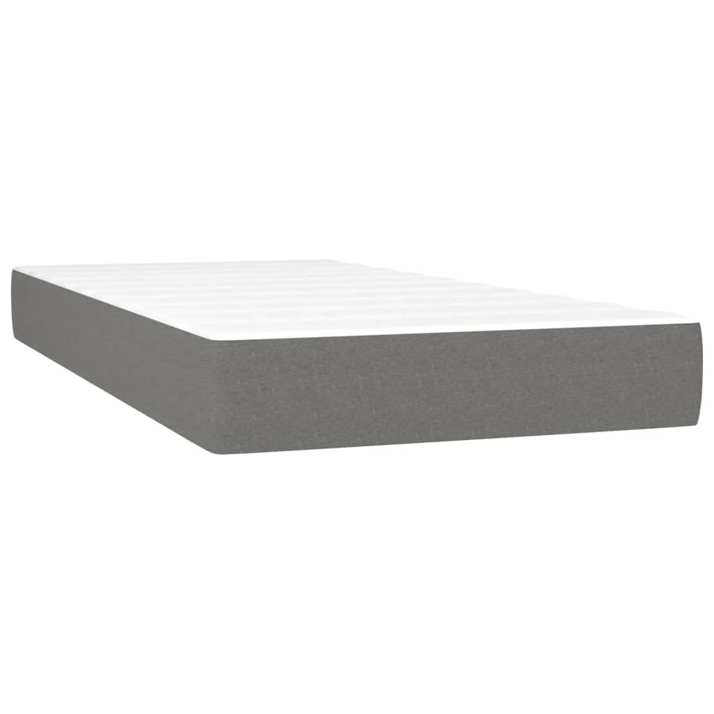 vidaXL Colchão de molas ensacadas firmeza média 80x200x20 cm tecido cinza-escuro
