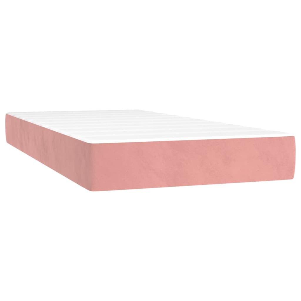Colchão vidaXL de Molas Ensacadas 80x200x20 cm Veludo Rosa - 4286501596