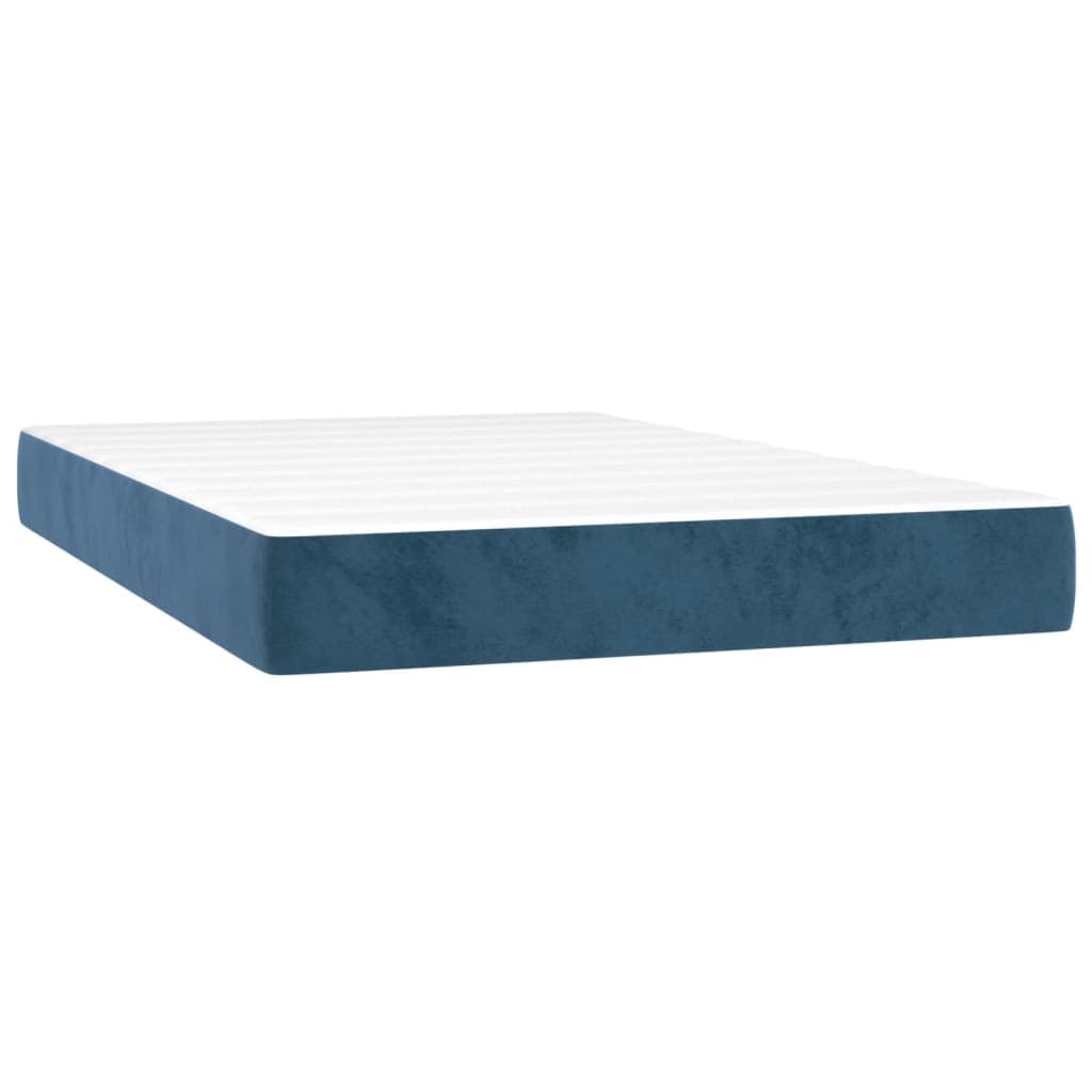 Colchão vidaXL de Molas Ensacadas 120x200x20 cm Veludo Azul-escuro - 389588467