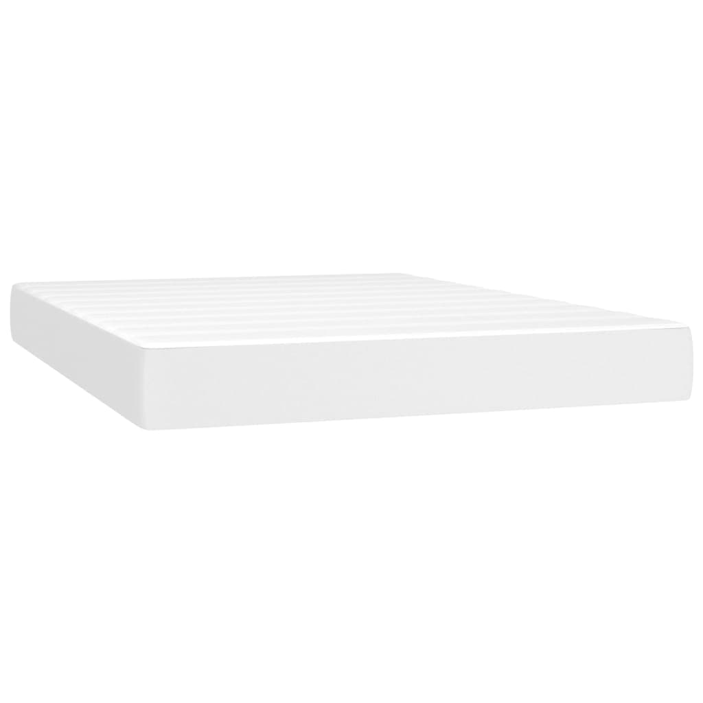 vidaXL Colchão de molas ensacadas firmeza média 140x190x20cm couro artificial branco