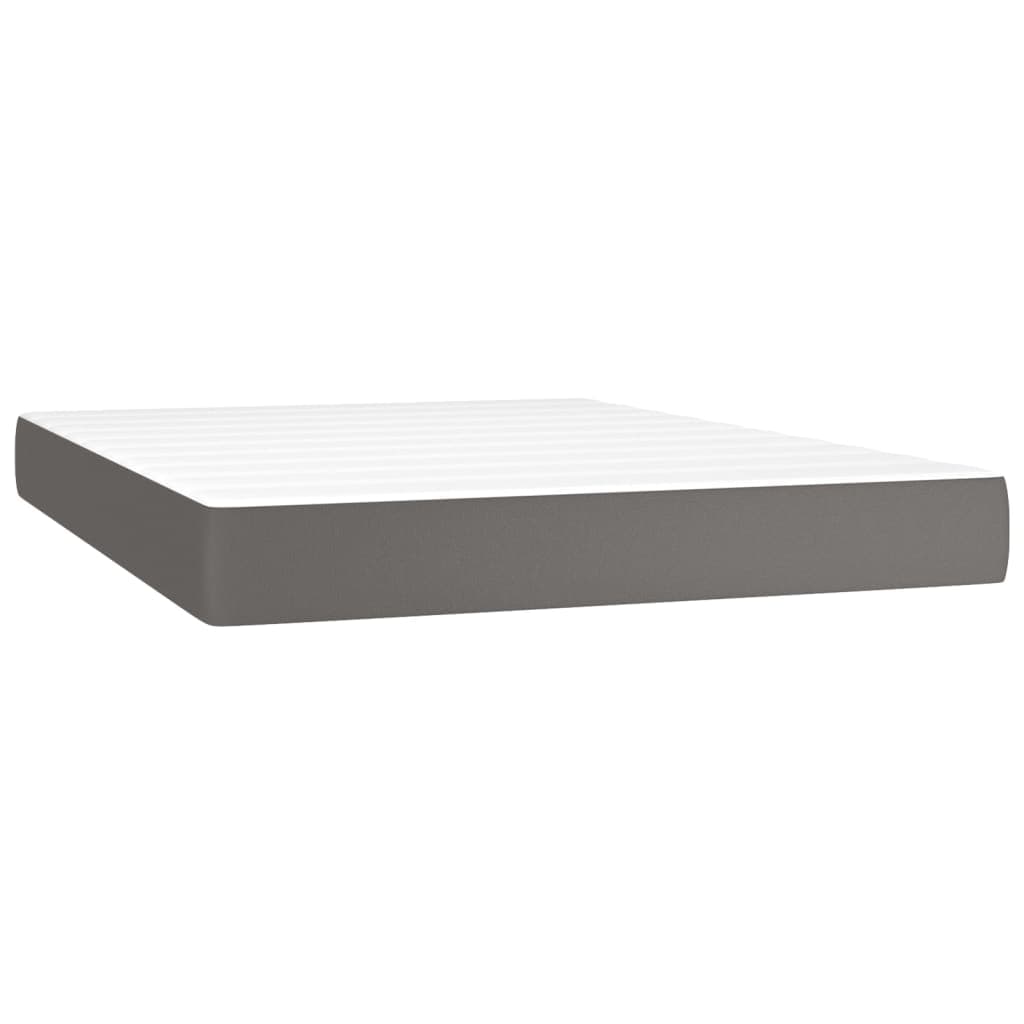 vidaXL Colchão de molas ensacadas firmeza média 140x190x20 cm couro artificial cinza