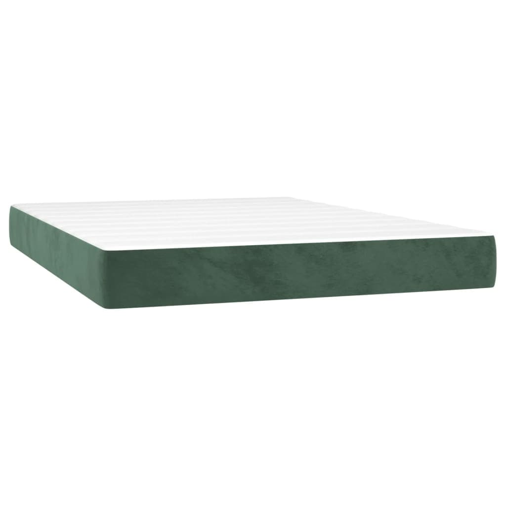 vidaXL Colchão de molas ensacadas firmeza média 140x190x20 cm veludo verde-escuro