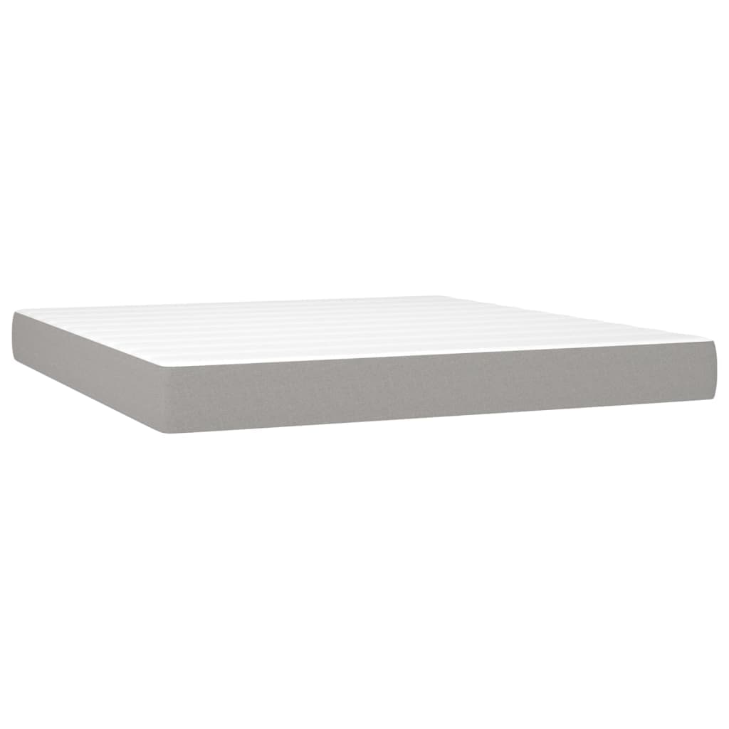 vidaXL Colchão de molas ensacadas firmeza média 180x200x20 cm tecido cinza-claro