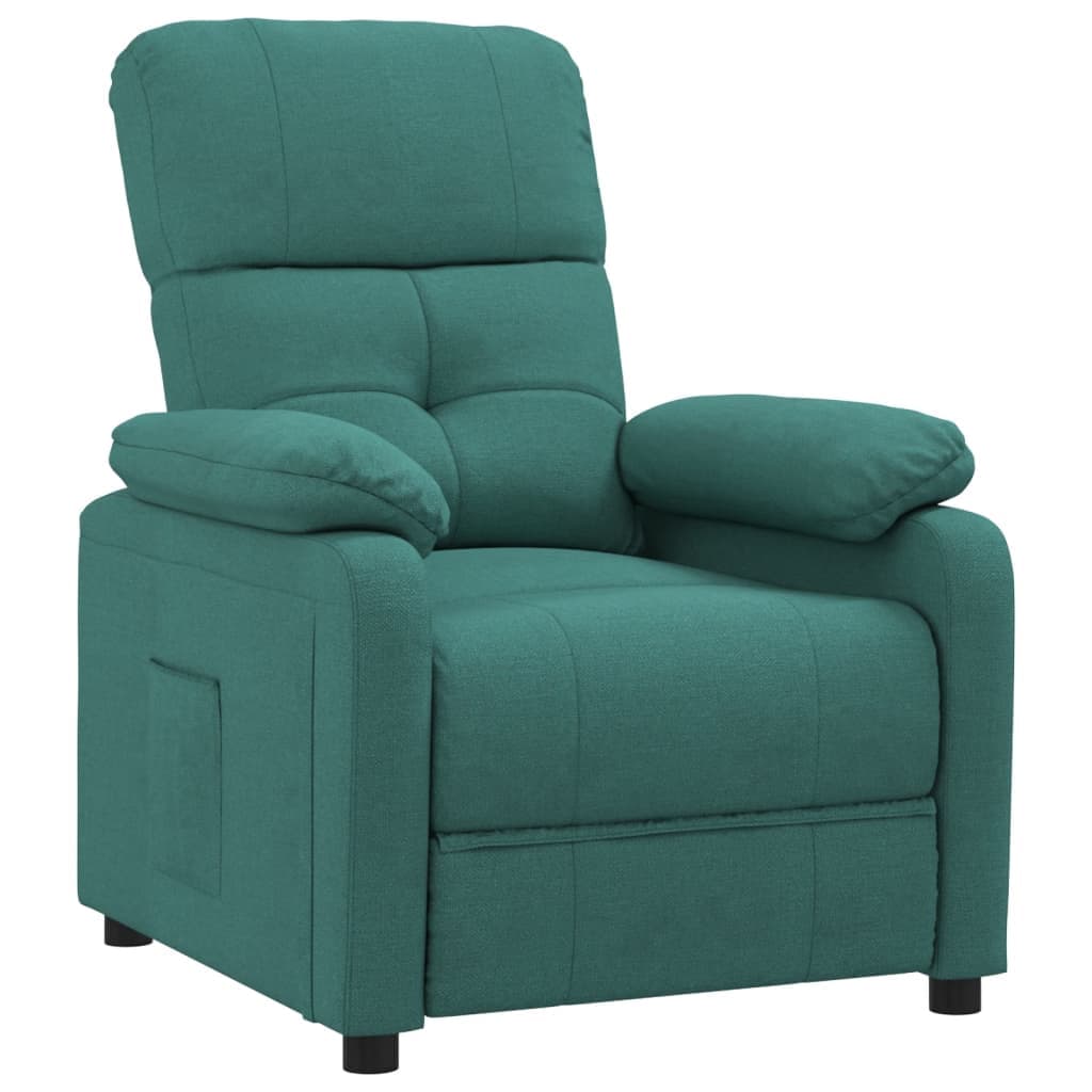 vidaXL Poltrona Reclinável Tecido Verde-escuro - 1459698235