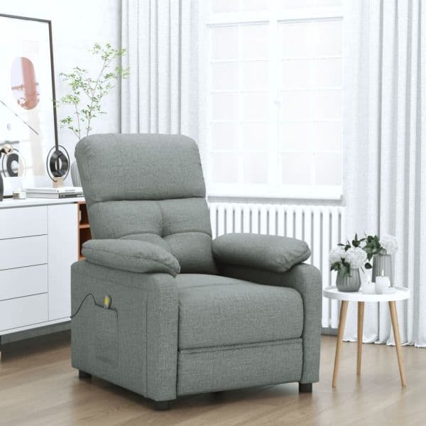 vidaXL Poltrona de Massagens Tecido Cinzento-escuro - 786268831