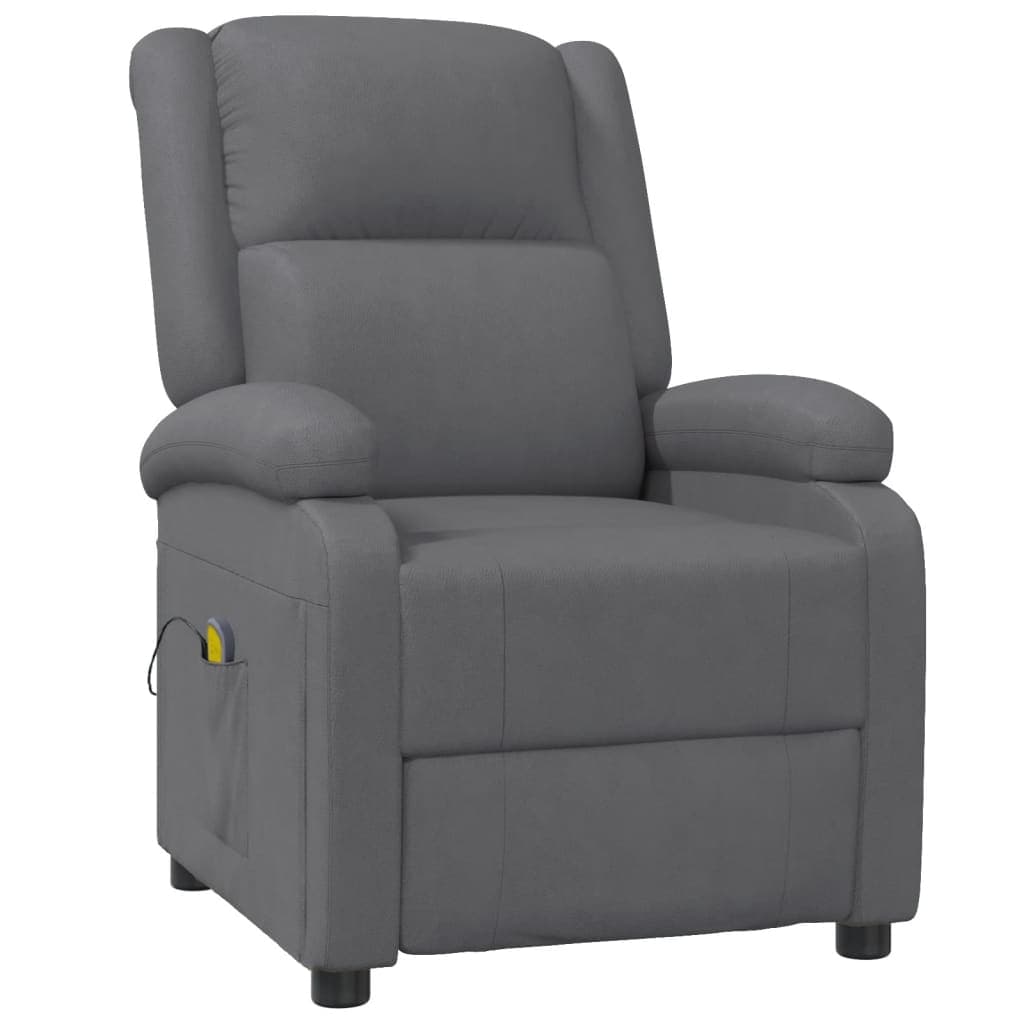 vidaXL Poltrona de massagens couro artificial antracite