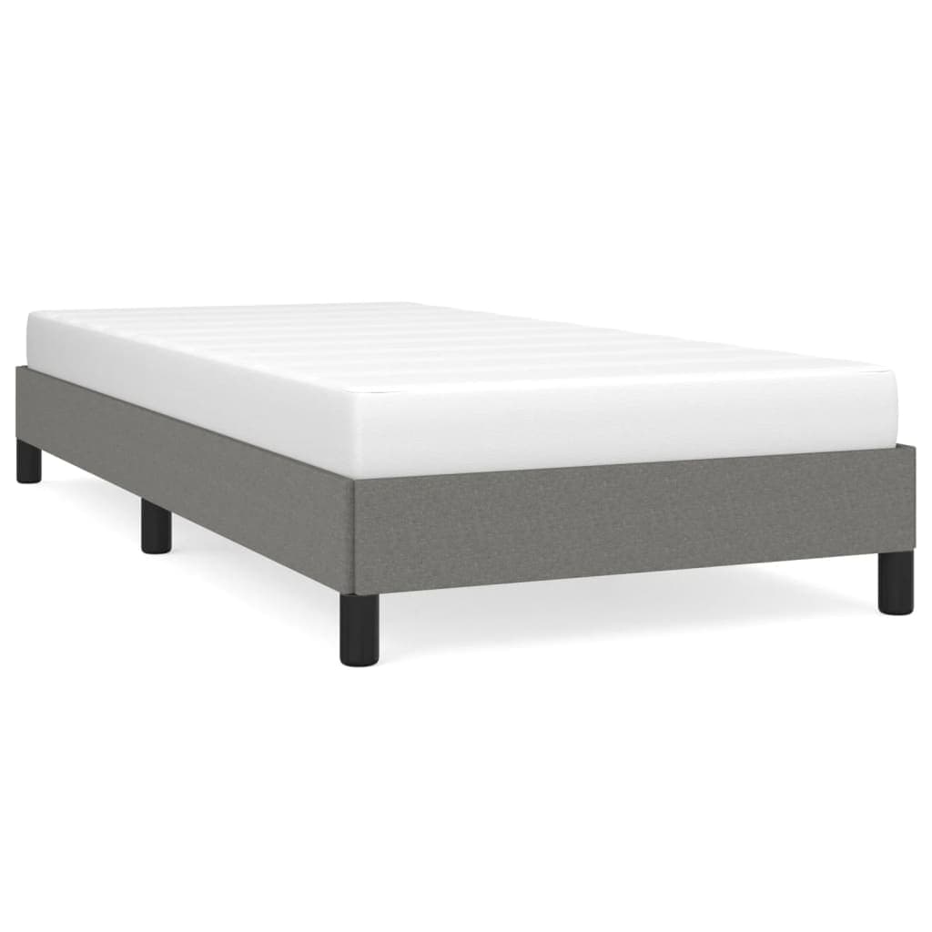 vidaXL Estrutura de cama sem colchão 90x190 cm tecido cinzento-escuro