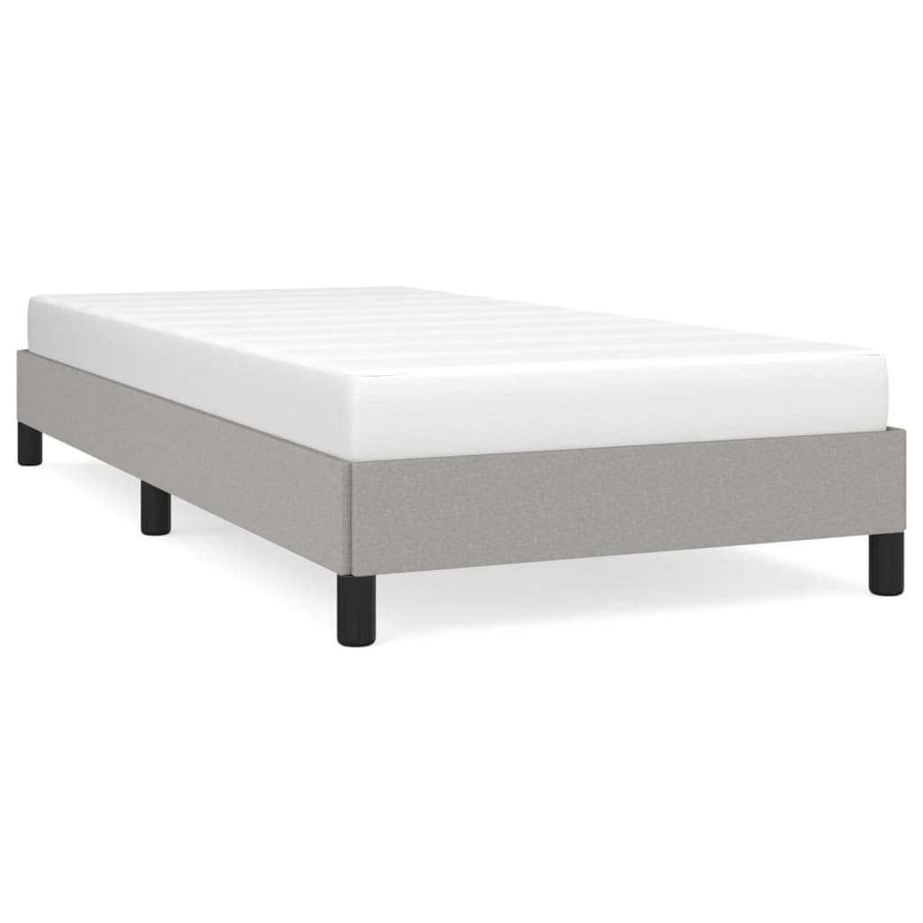 vidaXL Estrutura de cama sem colchão 90x200 cm tecido cinzento-claro