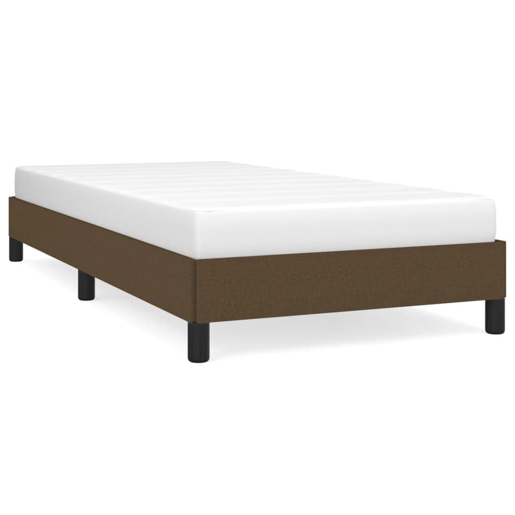 vidaXL Estrutura de cama sem colchão 90x200 cm tecido castanho-escuro