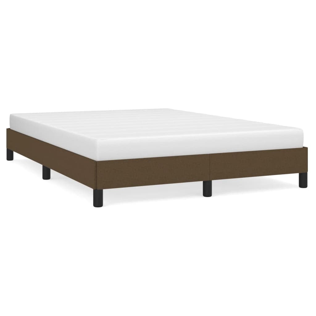 Estrutura de Cama 140x190 cm Tecido Castanho-escuro - 346715