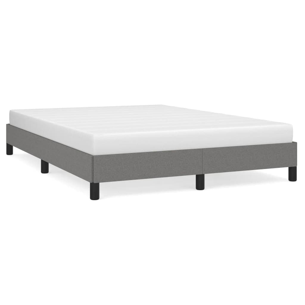 vidaXL Estrutura de cama sem colchão 140x200 cm tecido cinzento-escuro